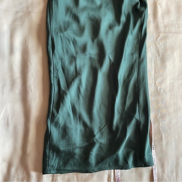 NEW! House of CB- Green Forest Charmaine Corset Maxi Dress Silk Satin Size XS - Picture 6 of 10
